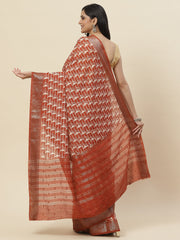 Block Abstract Printed Handloom Saree