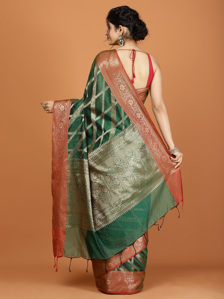 Zari Jaal Cotton Woven Saree