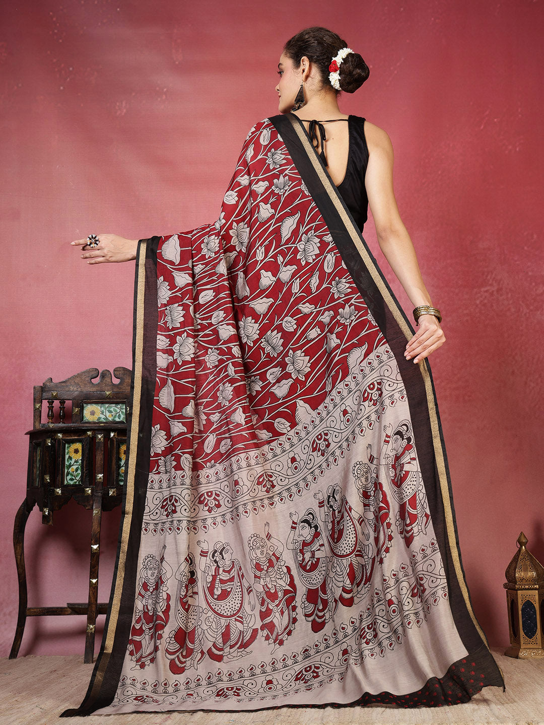 Floral Printed Art Silk Saree