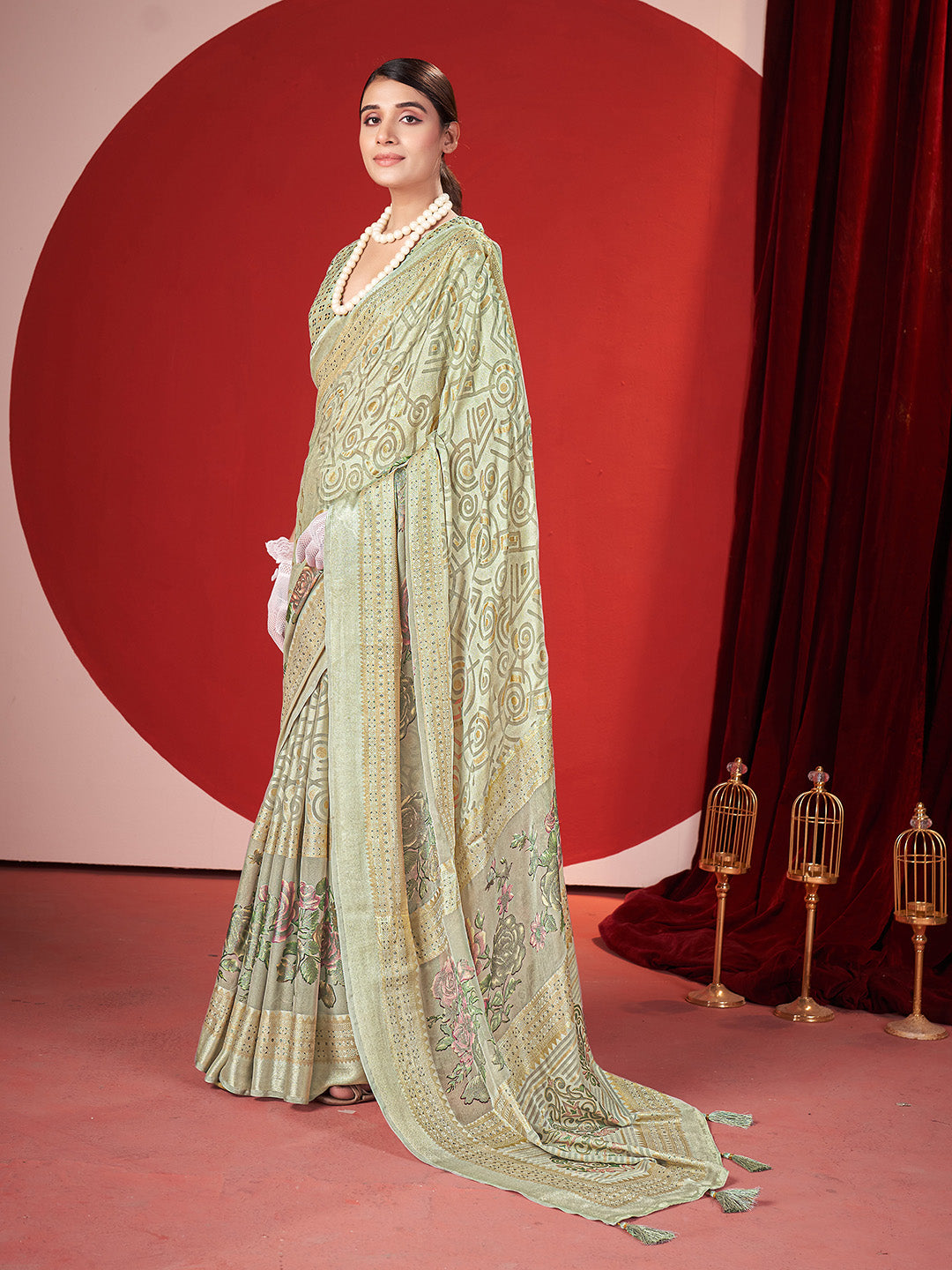 Zari Border Georgette Saree