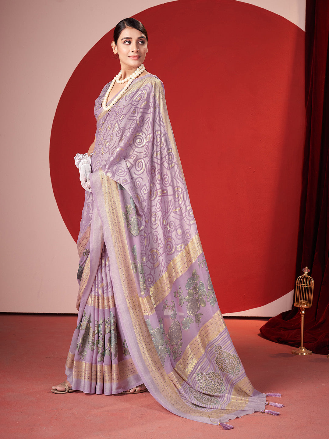 Zari Border Georgette Saree