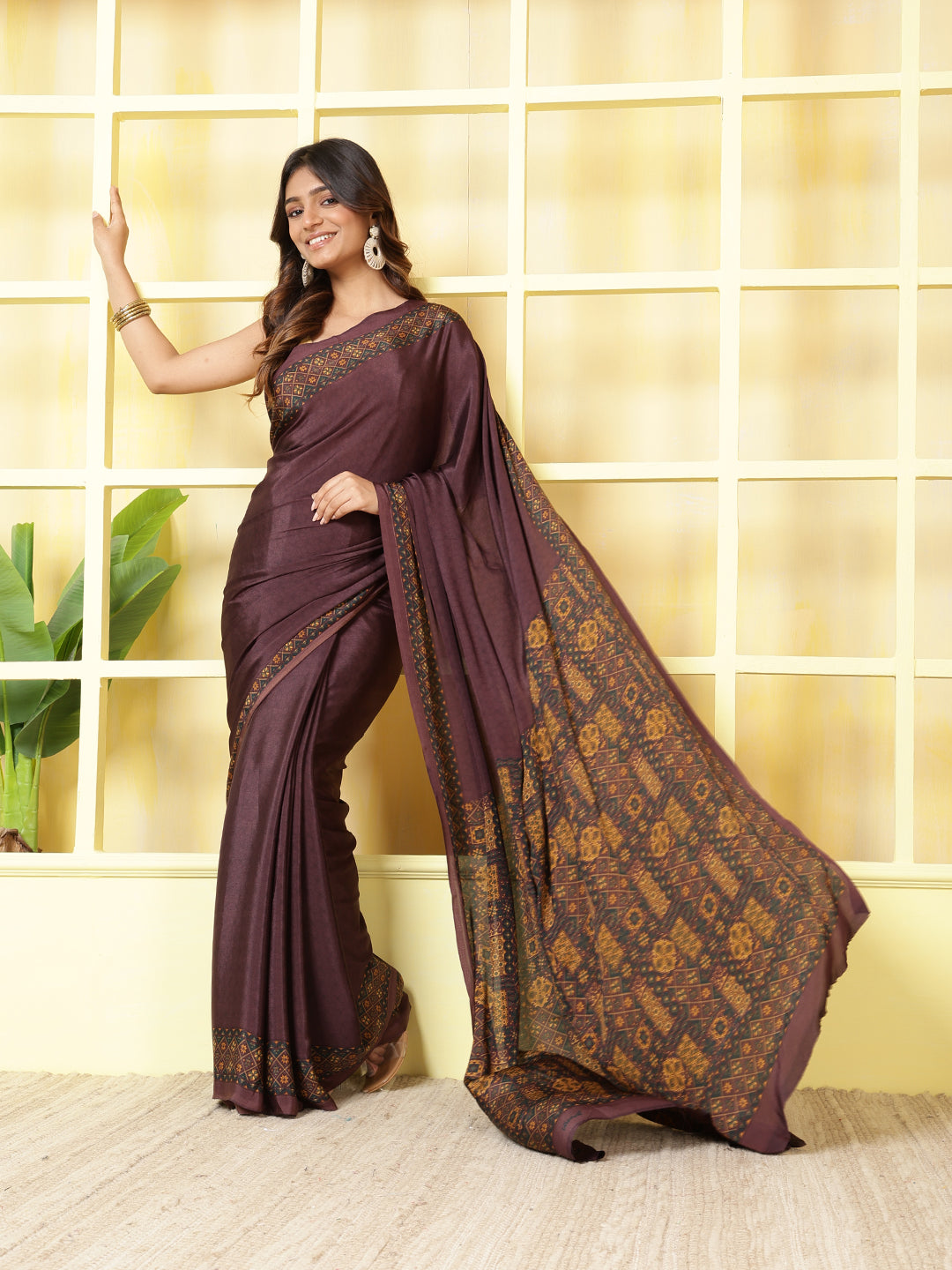 Digital Printed Crepe Saree