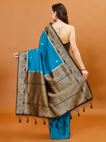 Zari Border Booti Handloom Woven Saree