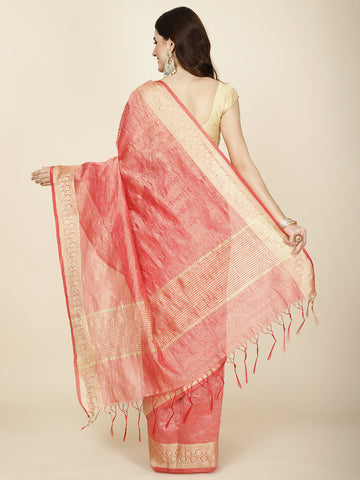 Plain Zari Border Woven Cotton Saree