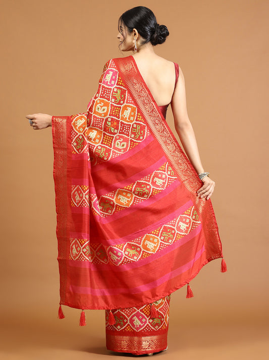 Patola Printed Tussar Woven Saree