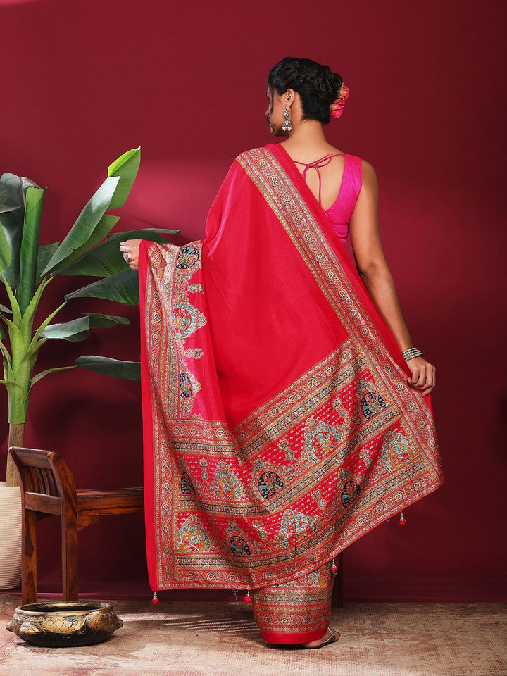 Digital Print Art Silk Saree