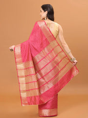 Zari Border Booti Woven Handloom Saree