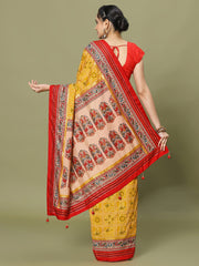 Bandhani Printed Art Silk Woven Saree