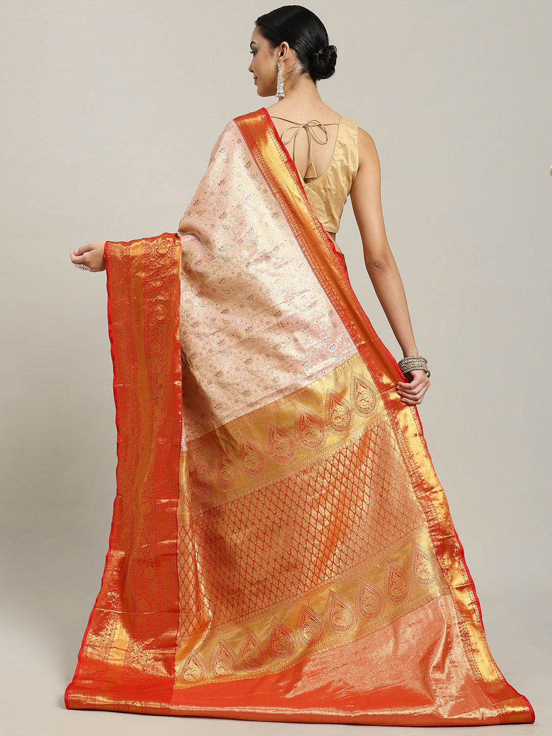 Woven Brodcade Zari Jaal Art Silk Saree