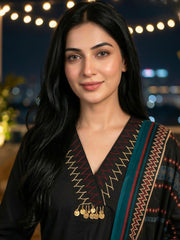 Embroidered Cotton Blend Kurta With Pant & Dupatta