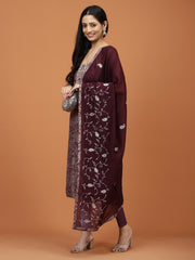 Paisley Printed Cotton Unstitched Suit Piece With Dupatta