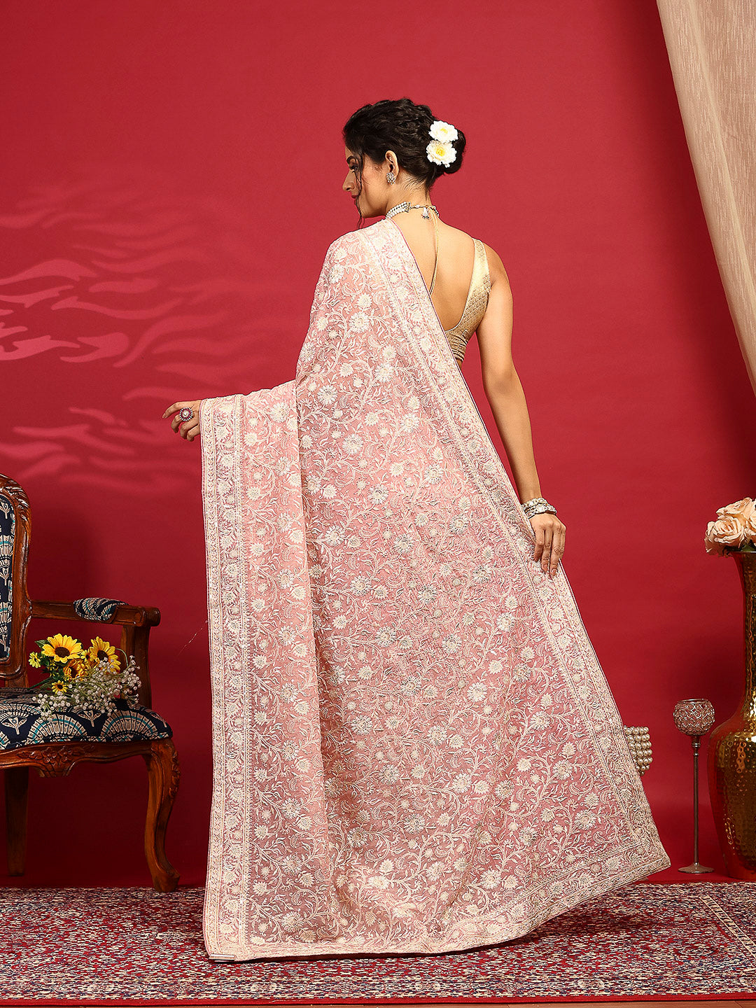 Embroidered Georgette Saree