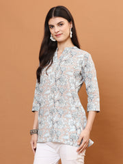 Printed Cotton Blend Short Kurti