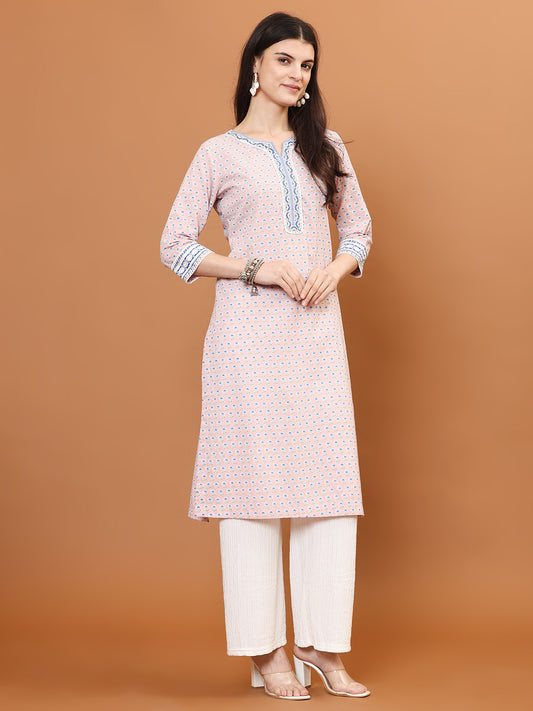 Printed Cotton Blend Kurta