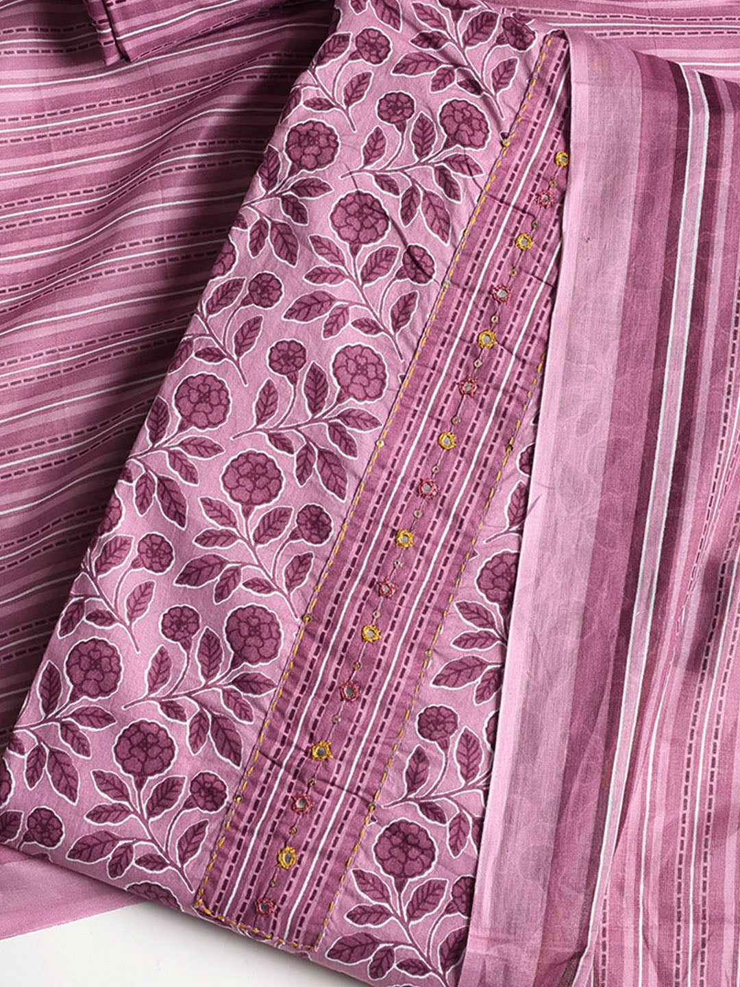 Printed Cotton Printed Unstitched Suit With Dupatta