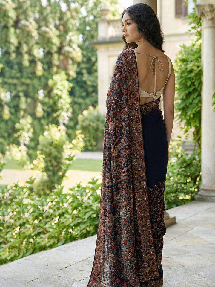 Embroidered Georgette Saree