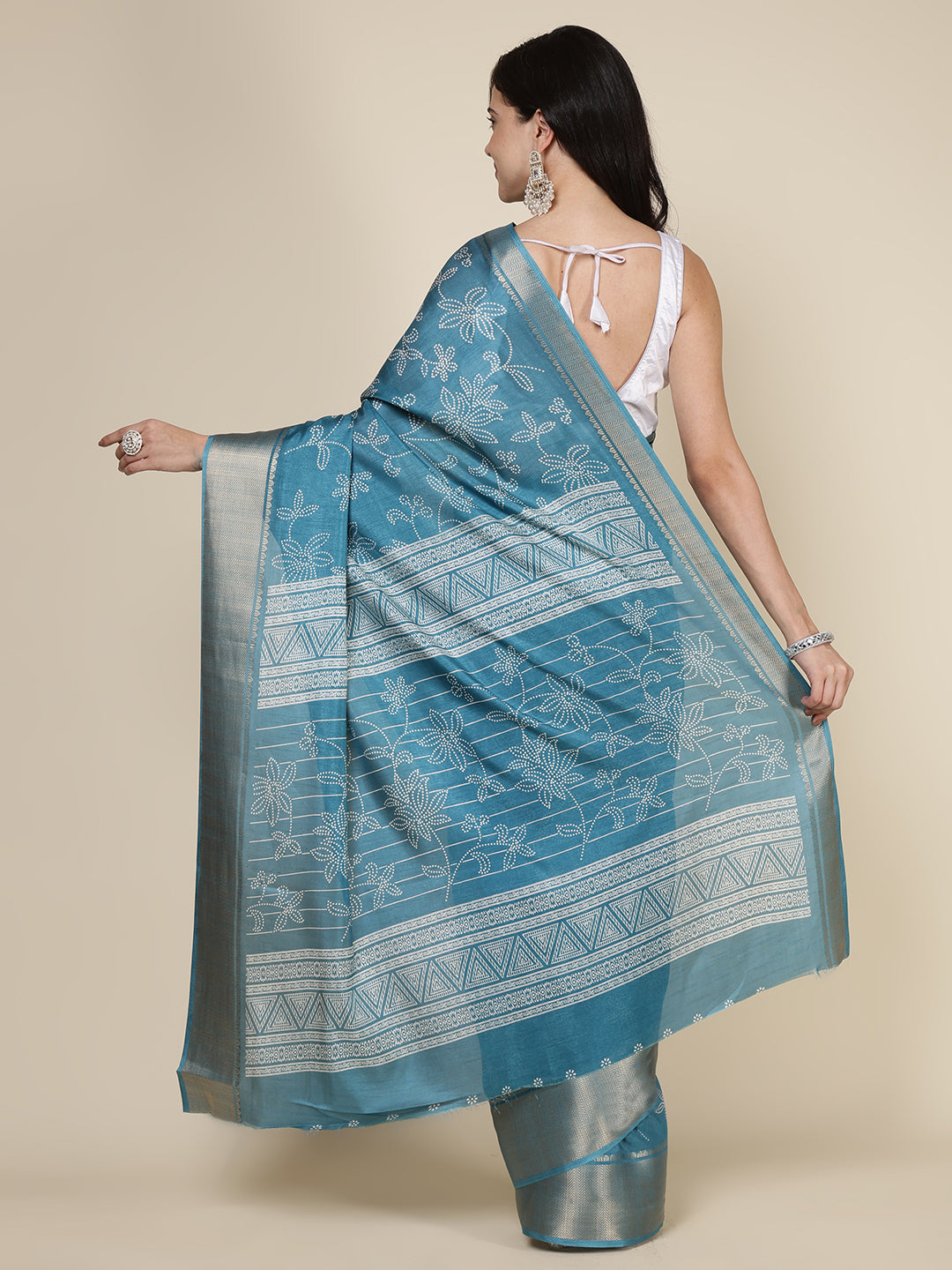 Maheshwari Printed Dola Cotton Saree