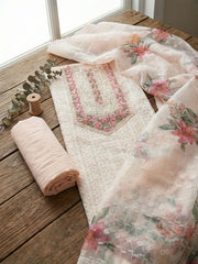 Embroidered Georgette Unstitched Suit With Pant