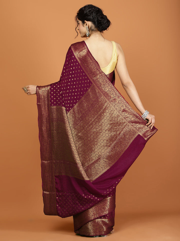 Zari Border Woven Chiffon Saree