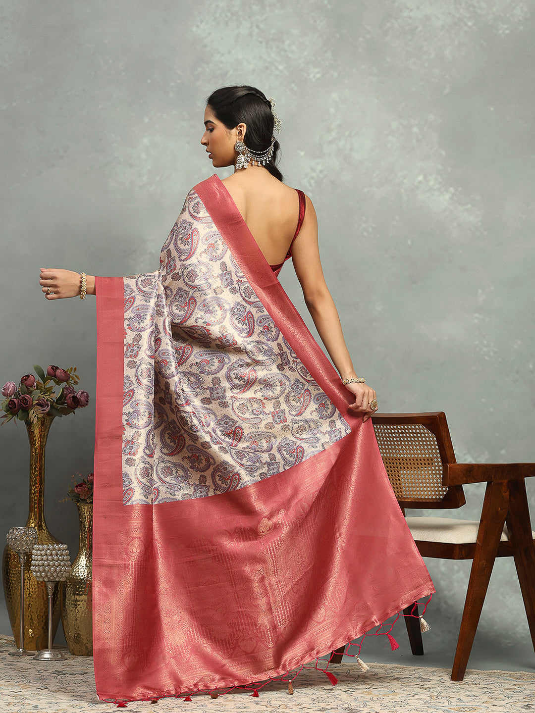 Digital Printed Art Silk Saree
