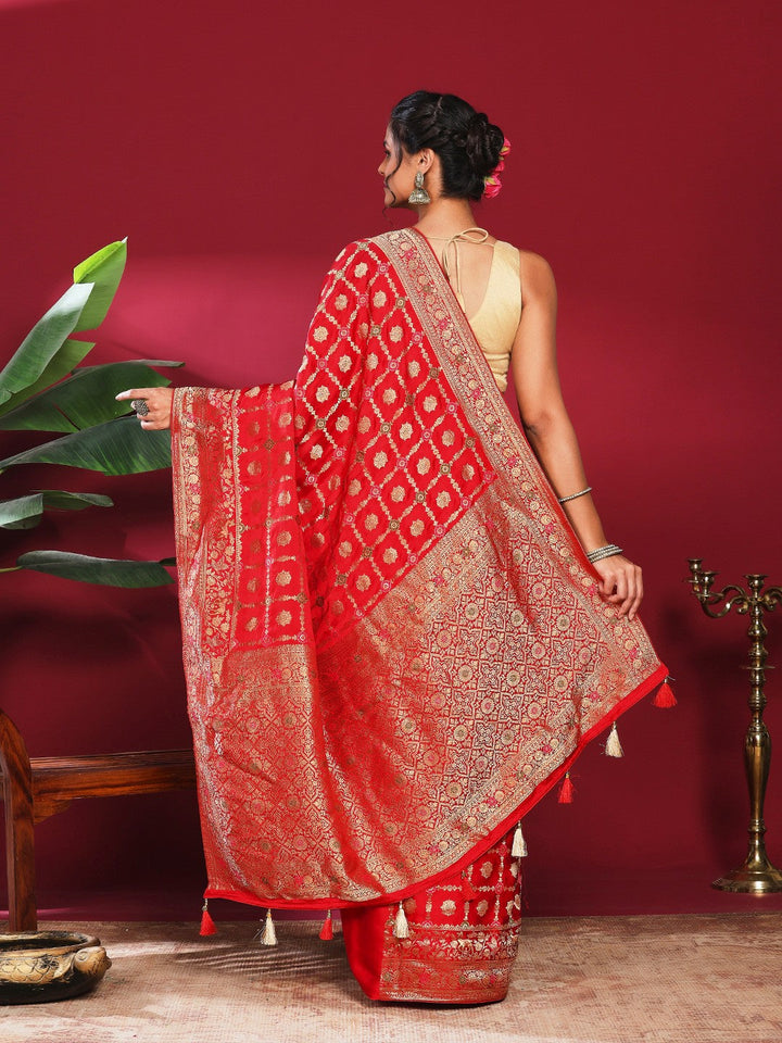 Woven Design Satin Saree