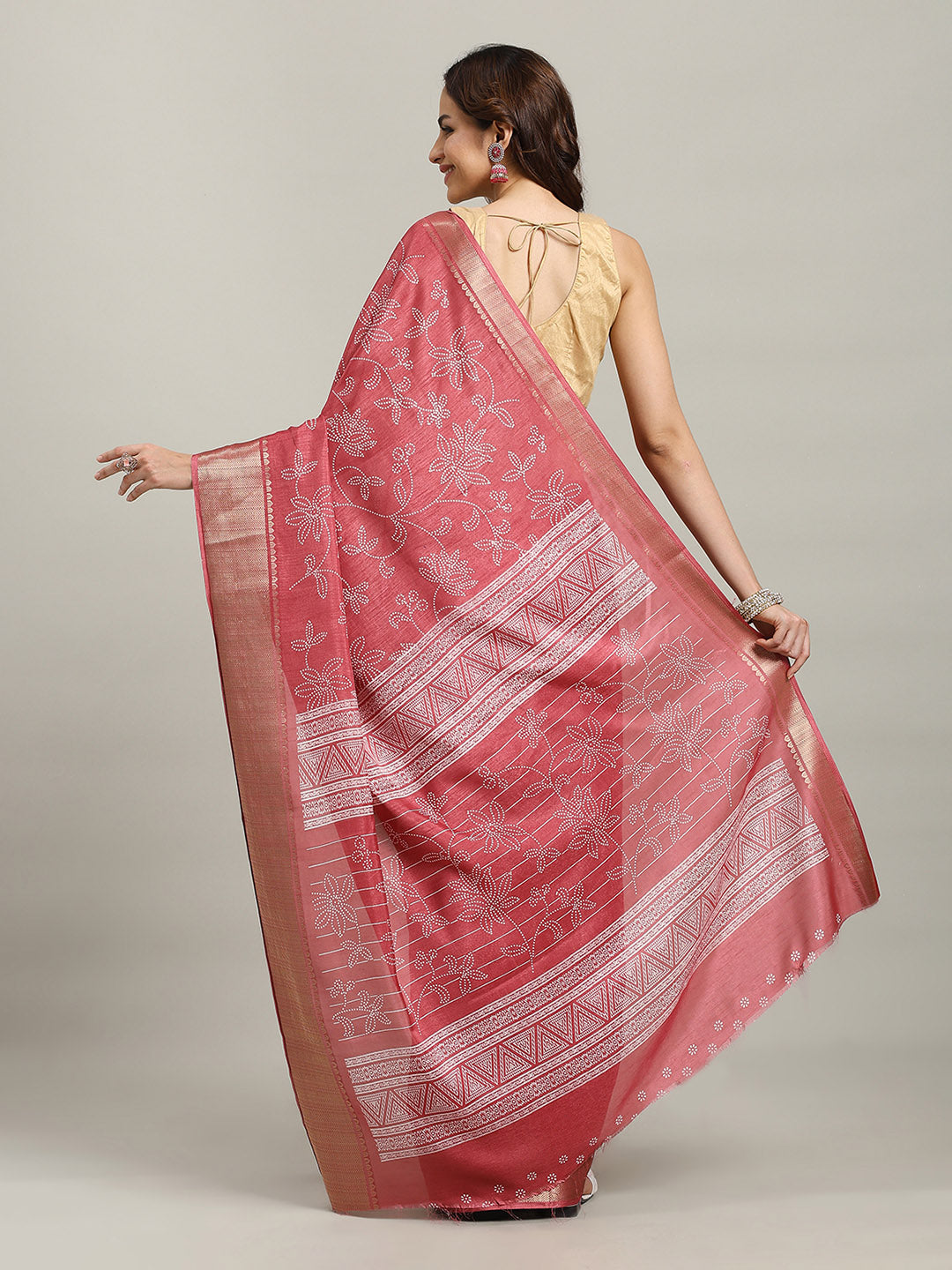 Maheshwari Printed Dola Cotton Saree
