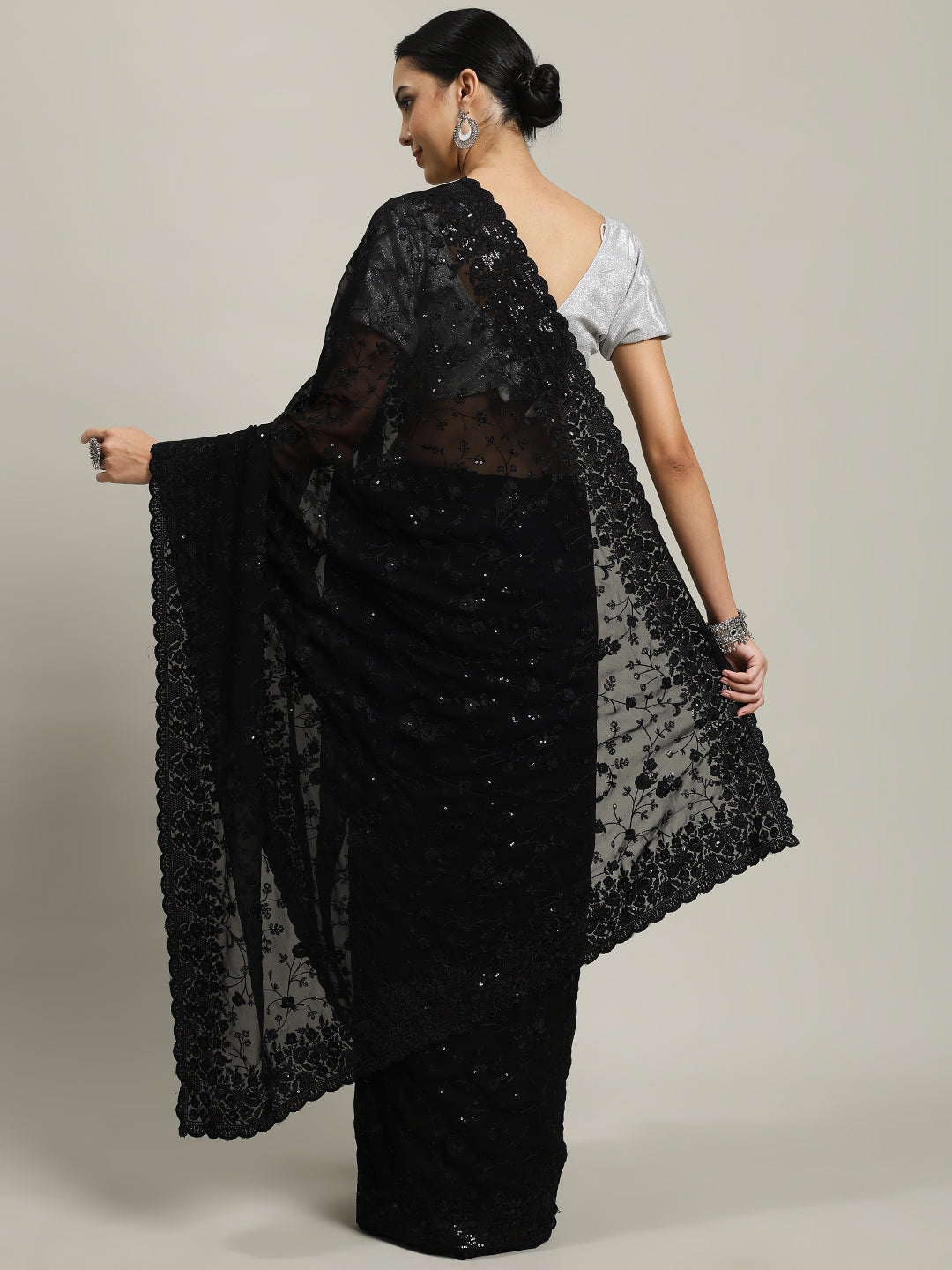 Resham Embroidered Georgette Saree