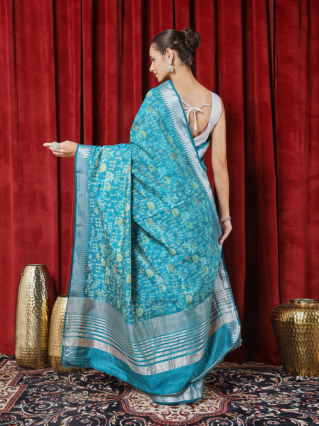 Digital Printed Art Silk Saree