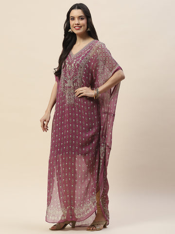 Digital Print Georgette Kaftan Kurta