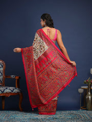 Digital Printed Art Silk Unstitched Suit With Pant & Dupatta