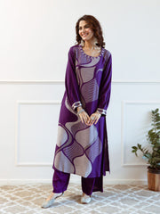 Neck Embroidery Cotton Blend Kurti With Palazzo