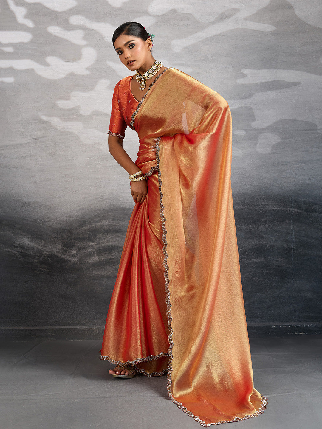Woven Border Tissue Saree
