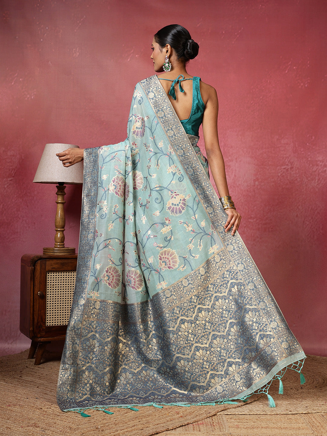 Zari Jaal Art Silk Woven Saree