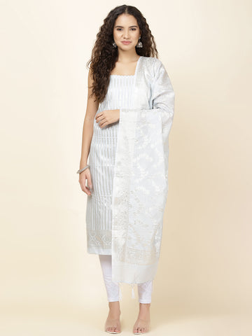 Woven Chanderi Unstitched Suit With Dupatta