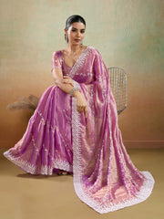 Embroidered Chiffon Saree