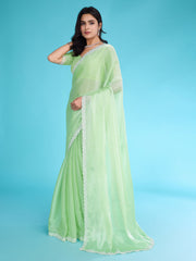 Stone Work Border Chiffon Saree