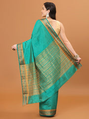 Zari Border Booti Woven Handloom Saree