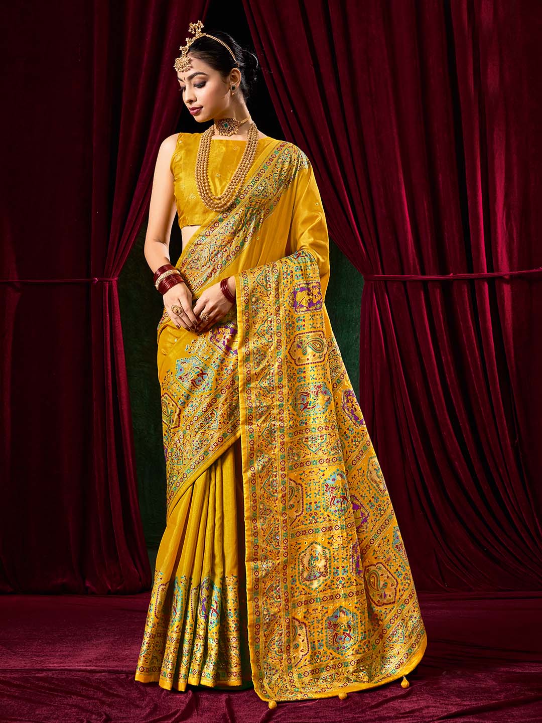 Digital Printed Art Silk Woven Saree