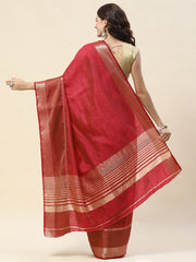 Plain Zari Border Handloom Saree