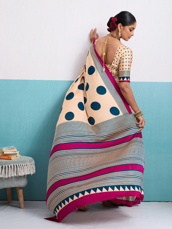 Printed Satin Saree