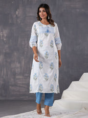 Printed Cotton Kurti With Pants