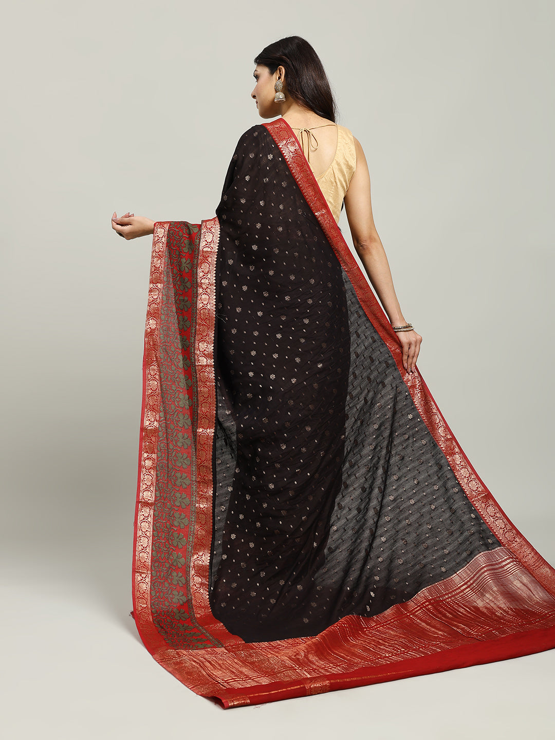 Digital Printed Cotton Blend Woven Saree