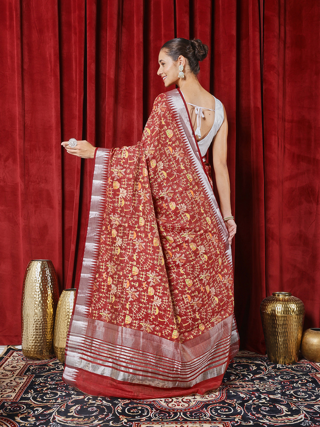 Digital Printed Art Silk Saree