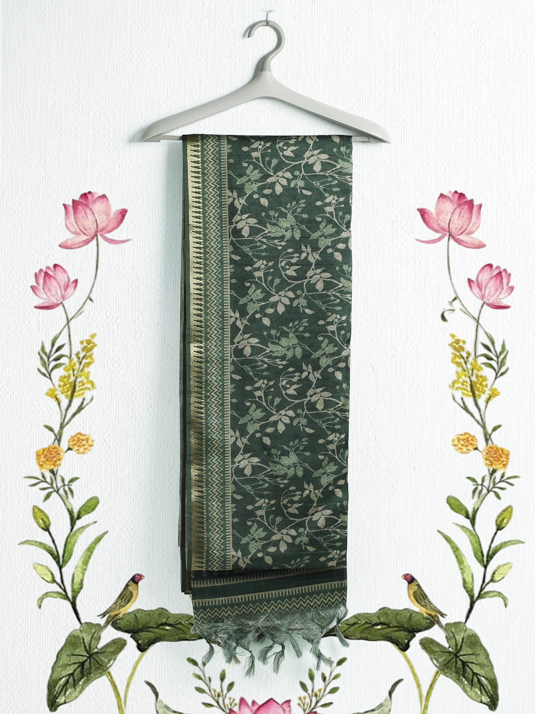 Printed Tussar Saree