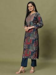 Digital Printed Muslin Kurta With Pants