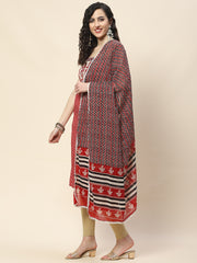 Printed Cotton Unstitched Suit Piece With Dupatta