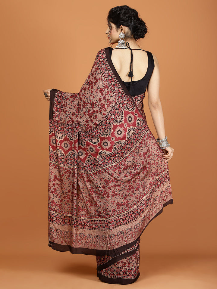 Digital Printed Crepe Woven Saree