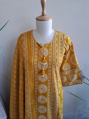 Printed Cotton Blend Kurta With Pants & Dupatta