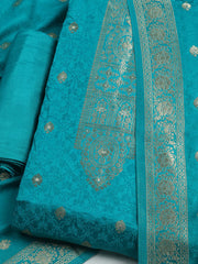 Woven Design Chanderi Unstitched Suit With Dupatta