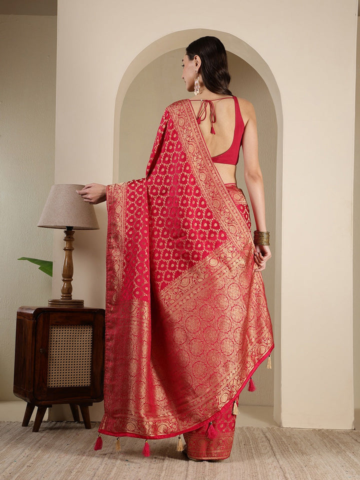Woven Design Satin Saree